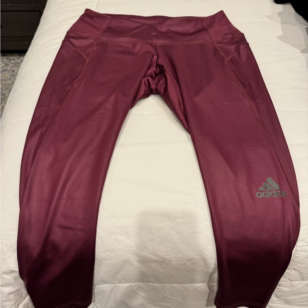 Adidas Zoe Saldana Collection NWOT Women’s Burgundy Leggings